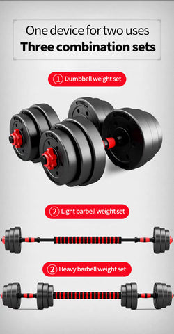 TARRAMARRA®【30KG】Adjustable Rubber Dumbbell Barbell Set