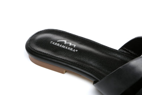 TARRAMARRA® Womens Jennifer Leather Woven Flats Slides