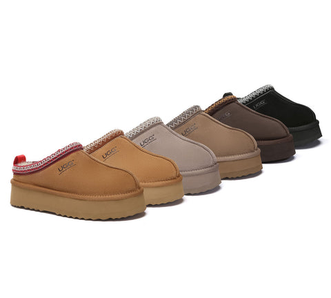 AUSTRALIAN SHEPHERD® UGG Slippers Sheepskin Wool Ankle Platform Tazzy Tay