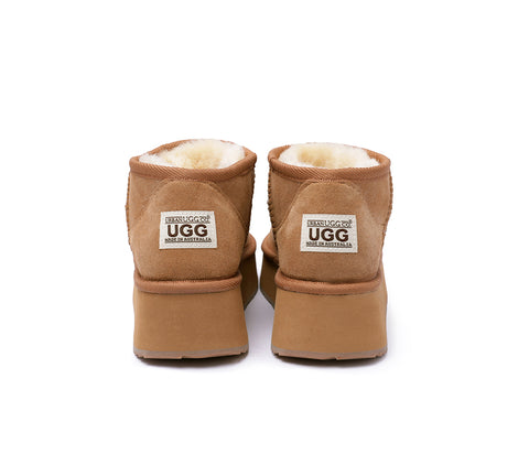 Urban UGG® Australian Made Sheepskin Wool Ankle Boots Ultra Mini Platform