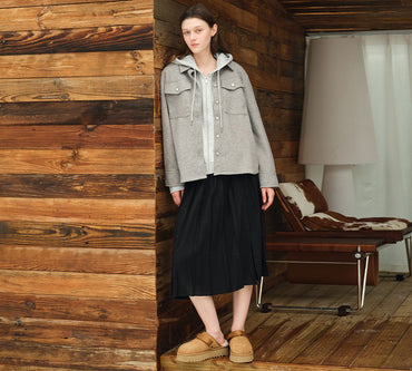 AUSTRALIAN SHEPHERD® UGG Slippers Sheepskin Wool Slingback Platform Cozeln