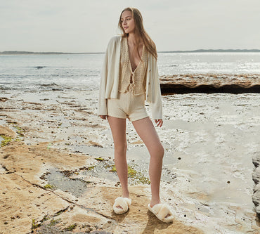 EVERAU® UGG Women Crossover Fluffy Slides Leanna