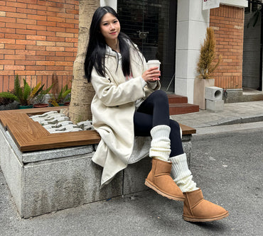 EVERAU® UGG Sheepskin Wool Ankle Boots Mini Classic Suede