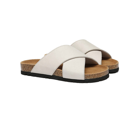 EVERAU® Women Slides Leather Crossover Summer Croia
