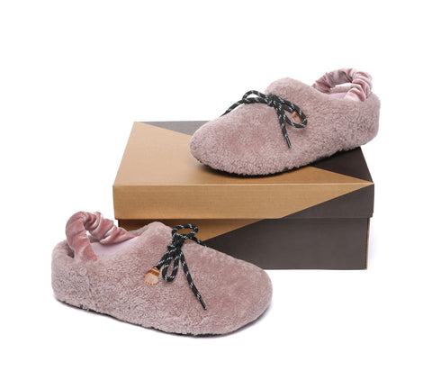 AUSTRALIAN SHEPHERD® UGG Slippers Women Curly Sheepskin Wool Slingback Barrett