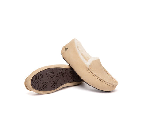 EVERAU® UGG Slippers Sheepskin Wool Moccasin Loafers Pielet EVERAU