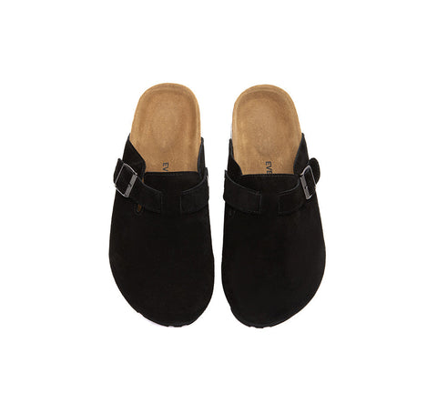 EVERAU® Adjustable Buckled Straps Slip-on Flat Sandal Slides Mason EVERAU