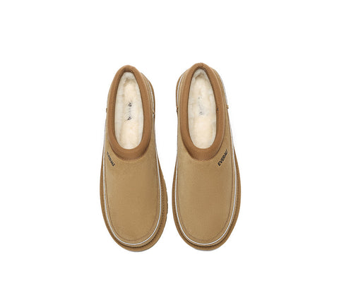 EVERAU® UGG Men Sheepskin Wool Casual Slippers Skaftafell