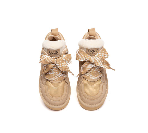 AUSTRALIAN SHEPHERD® Kids UGG Boots Sheepskin Wool Lace Up Platform Sneakers Parkyr UGG AUSTRALIAN SHEPHERD