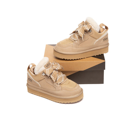 AUSTRALIAN SHEPHERD® Kids UGG Boots Sheepskin Wool Lace Up Platform Sneakers Parkyr UGG AUSTRALIAN SHEPHERD