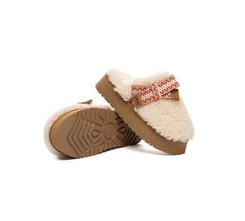 AUSTRALIAN SHEPHERD® UGG Slippers Women Sheepskin Wool Bow Platform Cecil UGG AUSTRALIAN SHEPHERD