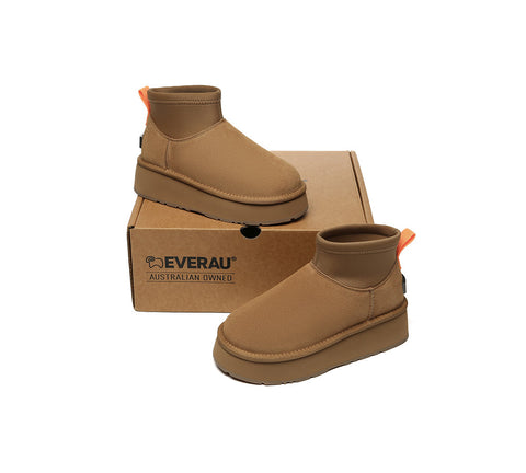 UGG EVERAU® UGG Boots Women Sheepskin Wool Stretchy Ankle Mini Platform Ethel