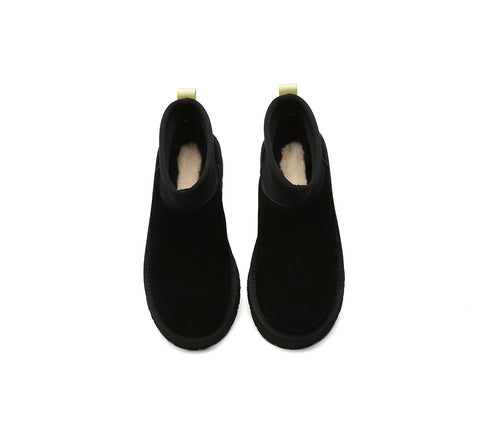 UGG EVERAU® UGG Boots Women Sheepskin Wool Stretchy Ankle Mini Platform Ethel