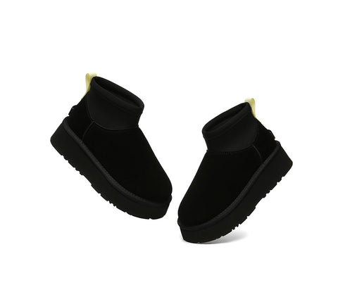 UGG EVERAU® UGG Boots Women Sheepskin Wool Stretchy Ankle Mini Platform Ethel