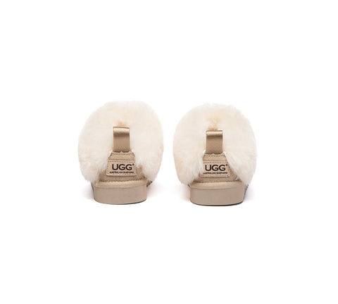 AUSTRALIAN SHEPHERD® UGG Slippers Kids Sheepskin Wool Collar Ankle Glacial UGG AUSTRALIAN SHEPHERD