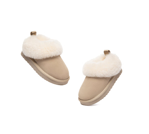 AUSTRALIAN SHEPHERD® UGG Slippers Kids Sheepskin Wool Collar Ankle Glacial UGG AUSTRALIAN SHEPHERD