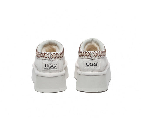 AUSTRALIAN SHEPHERD® UGG Slippers Sheepskin Wool Ankle Platform Tazzy Hippie - UGG EXPRESS