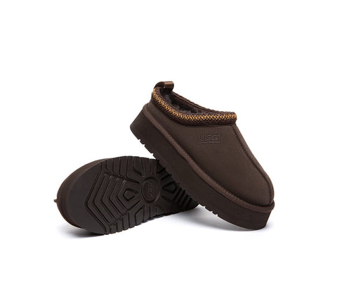AUSTRALIAN SHEPHERD® UGG Slippers Sheepskin Wool Ankle Platform Tazzy Tay