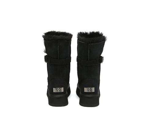 UGG EVERAU®  3-Way Style UGG Boots Women Sheepskin Wool Platform Short Valerie