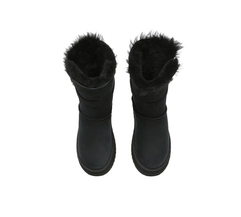 UGG EVERAU®  3-Way Style UGG Boots Women Sheepskin Wool Platform Short Valerie