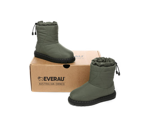 EVERAU® UGG Kids Sheepskin Wool Waterproof Drawstring Boots Sonita