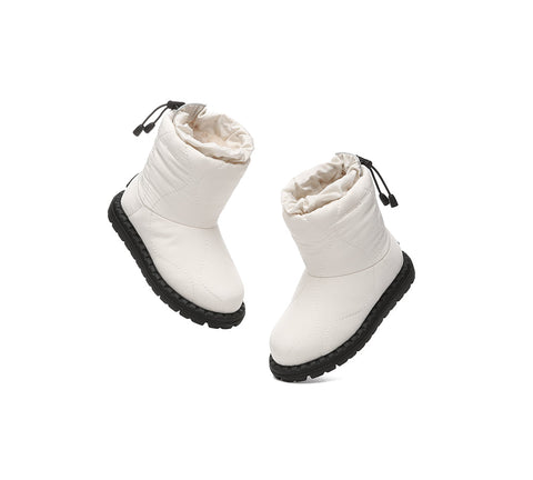 EVERAU® UGG Kids Sheepskin Wool Waterproof Drawstring Boots Sonita