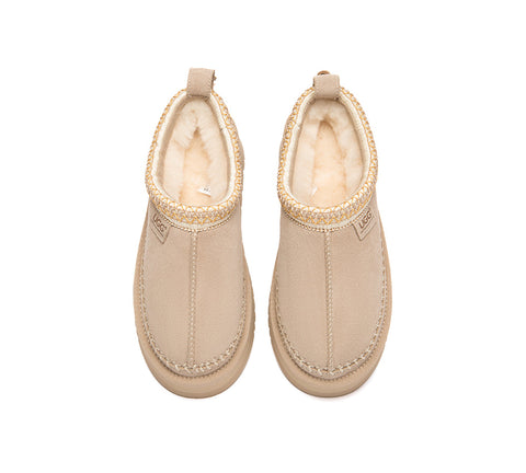 AUSTRALIAN SHEPHERD® UGG Slippers Suede Wool Lined Platform Clogs Canlia UGG AUSTRALIAN SHEPHERD