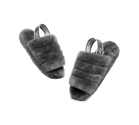 AUSTRALIAN SHEPHERD® UGG Women Fluffy Slides Puffy UGG AUSTRALIAN SHEPHERD