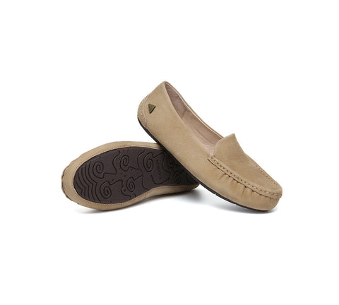 EVERAU® Women Suede Leather Moccasins Chic Soft Driving Loafers Morris EVERAU
