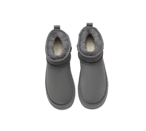 EVERAU® UGG Boots Sheepskin Wool Ankle Ultra Mini Platform