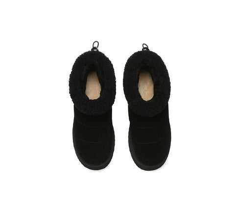 UGG EVERAU® UGG Boots Women Sheepskin Wool Drawstring Platform Payton