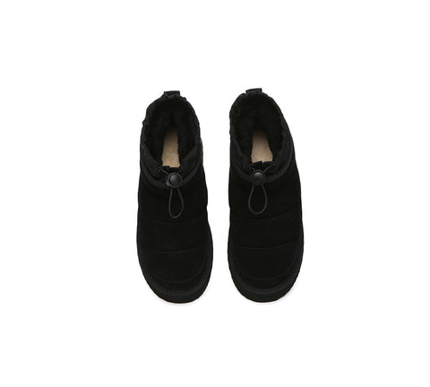 UGG EVERAU® UGG Boots Women Sheepskin Wool Drawstring Platform Picken