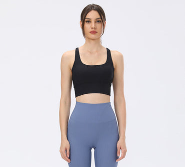 Apparel - Criss-cross Back Flow Ribbed Sports Bra