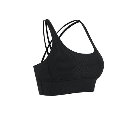 Apparel - Criss-cross Back Flow Ribbed Sports Bra