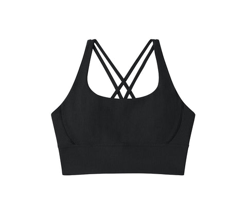 Apparel - Criss-cross Back Flow Ribbed Sports Bra