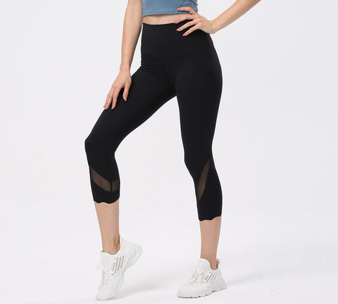 Apparel - High-Rise Scalloped Hem 7/8 Crop Flow Active Legging