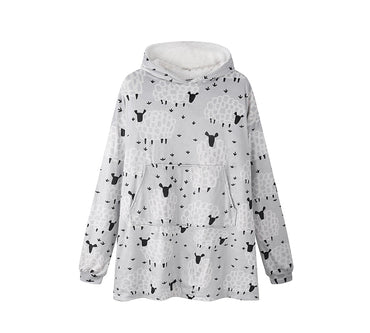 Apparel - Reversible Hoodie Blanket Unisex Sheep Print
