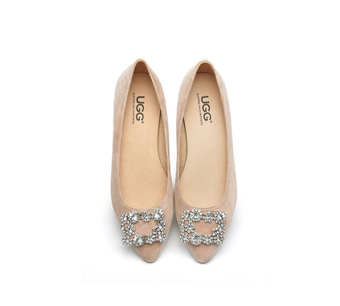 Flats - AS UGG Women Leather Ballet Flats Isabella