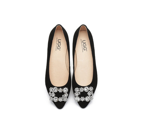 Flats - AS UGG Women Leather Ballet Flats Isabella