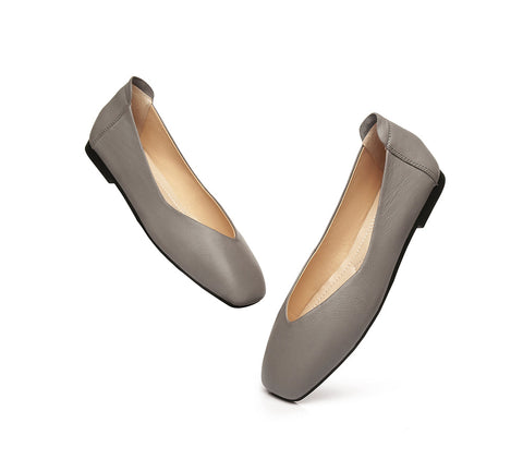 Flats - AS UGG Women Leather Ballet Flats Linda