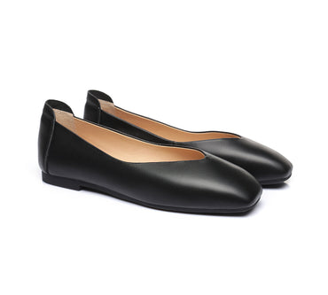 Flats - AS UGG Women Leather Ballet Flats Linda