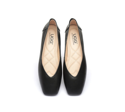 Flats - AS UGG Women Leather Ballet Flats Linda
