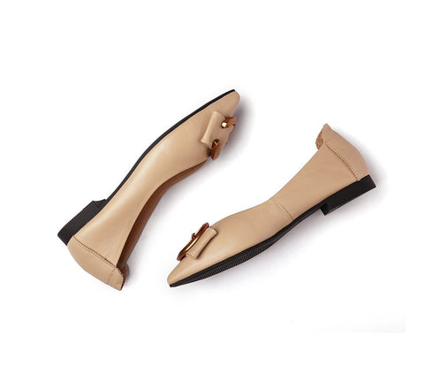 Flats - Pari Pointed Toe Ballet Flat With Metal Buckle Décor