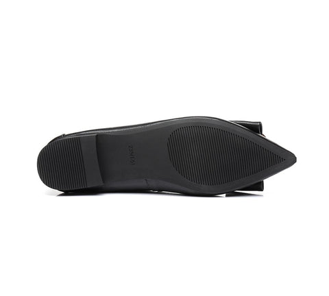 Flats - Pari Pointed Toe Ballet Flat With Metal Buckle Décor