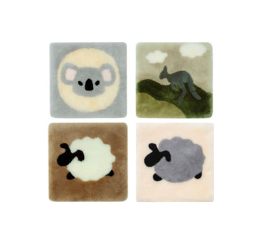 AUSTRALIAN SHEPHERD® Square Australian Sheepskin Wool Cushion