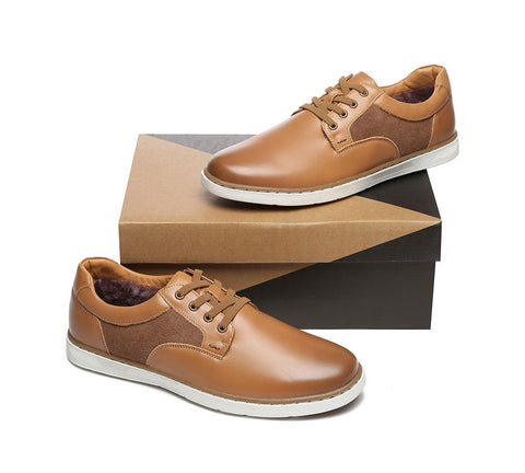 Shoes - Lace Up Sheepskin Casual Men Shoes Daniel