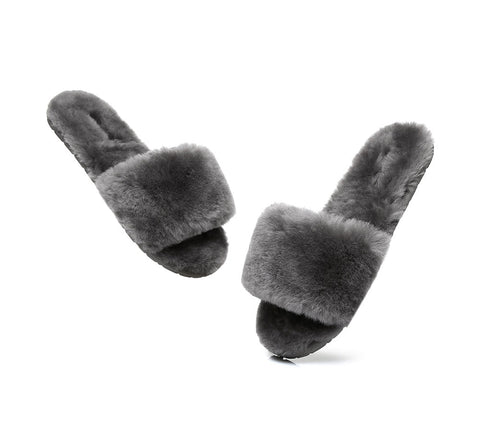 Slides - TA Nala Fashion Slides Women Sheepskin Fluffy Slides