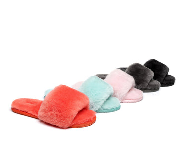 Slides - TA Nala Fashion Slides Women Sheepskin Fluffy Slides