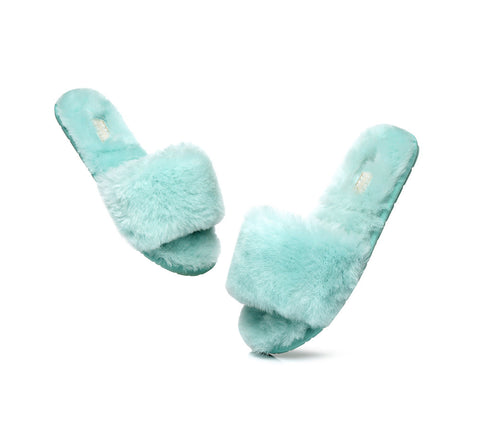 Slides - TA Nala Fashion Slides Women Sheepskin Fluffy Slides