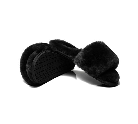 Slides - TA Nala Fashion Slides Women Sheepskin Fluffy Slides